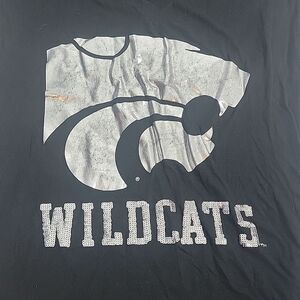 PINK by Victoria's Secret Kansas State State Black and Silver Tee EMAW